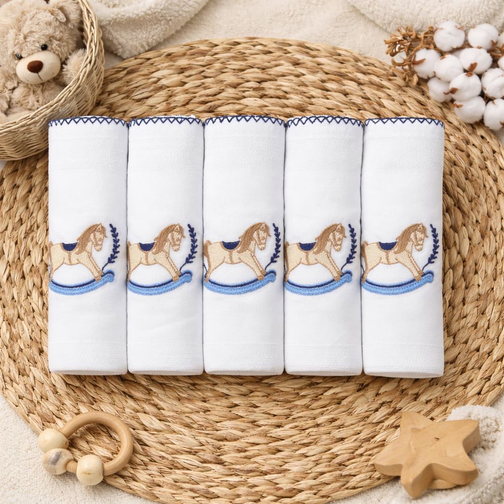 Pacote Fraldas de Pano Bordada Luxo | Meninos e Meninas | Fralda Pano Bordada de Bebê | 100% Algodão em Oferta na Shopee
