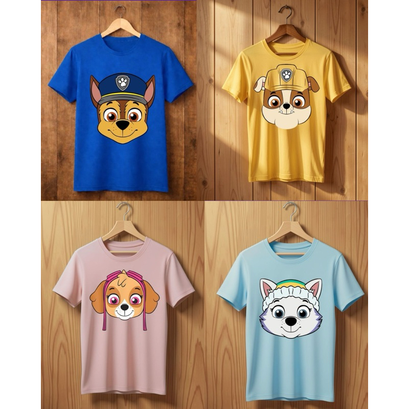 Camiseta Patrulha Canina [Exclusiva] Desenho Chase Marshal Skye Aniversário Tema Paw Patrol Infantil Adulto Plus Size
