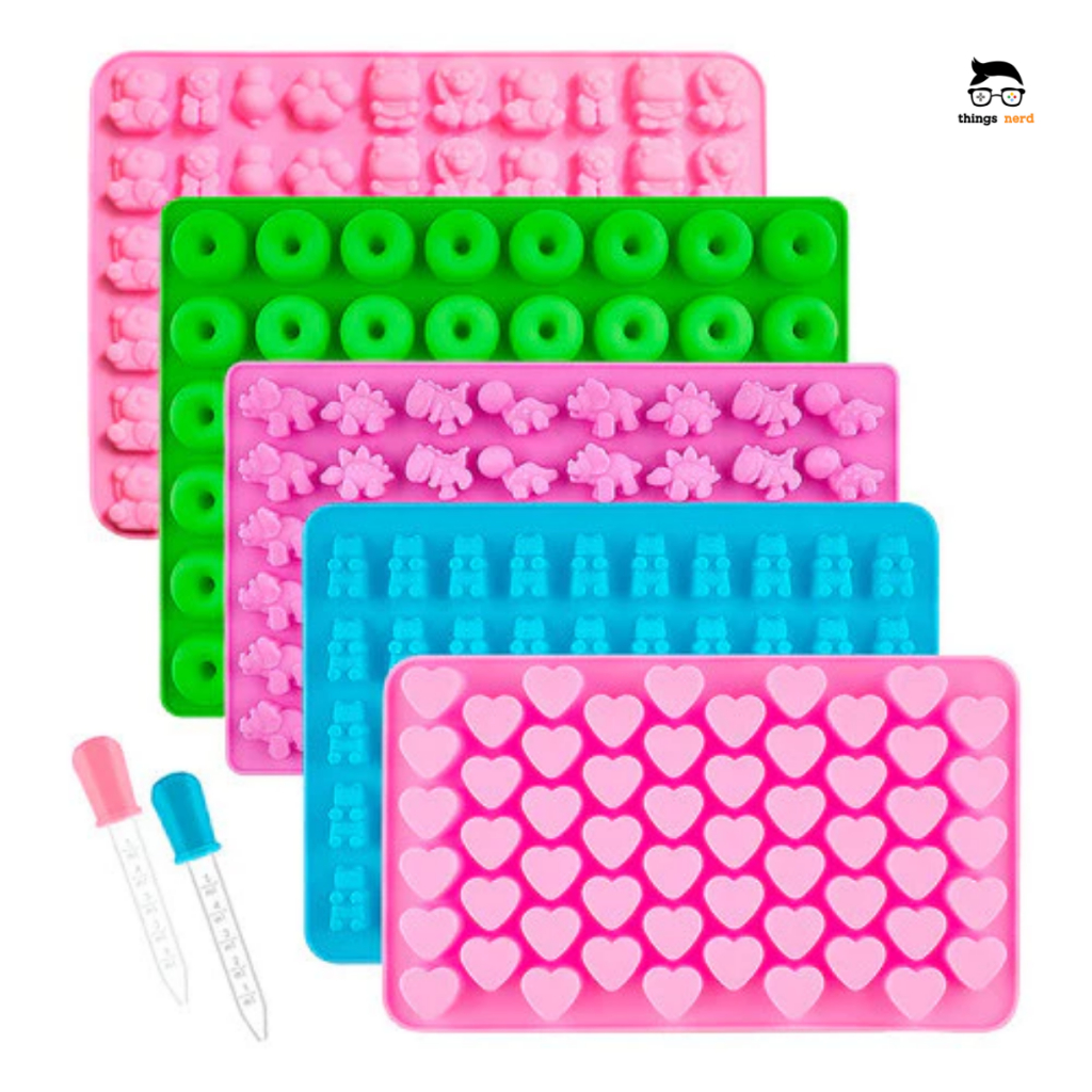 Kit 5 Formas Silicone Bala Gummy Bear Gelo Gelatina Doces Molde Mini Cavidades Chocolate Bombom Goma em Oferta na Shopee