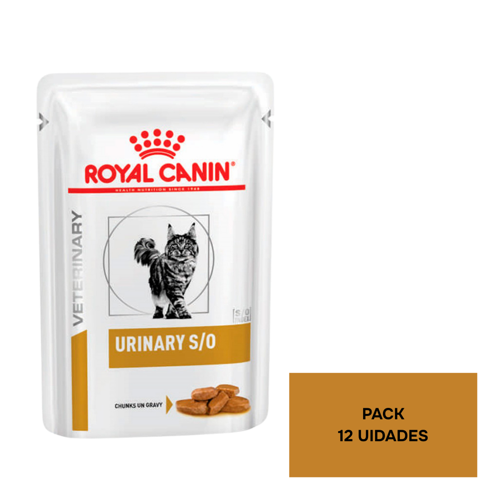 Pack Ração Royal Canin Sachê Feline Veterinary Diet Urinary S/O para Gatos com 12 sachês 85g em Oferta na Shopee