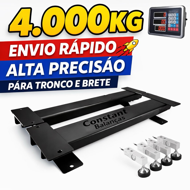 Balança de gado 4.000 kg Barras de pesagem
