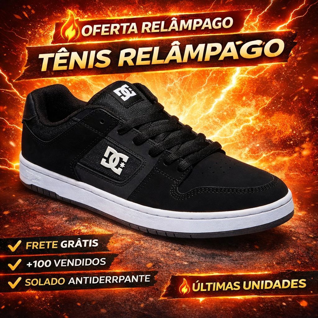 Tênis Unissex Casual Preto Moderno Confortável para Trabalho e Passeio