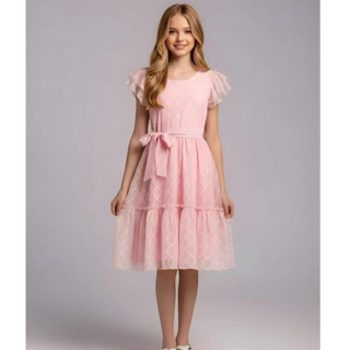Vestido Adolescente Juvenil  Infantil Menina Luxo Rosa Festa Casamento Forrado com Cinto Brilho em Oferta na Shopee