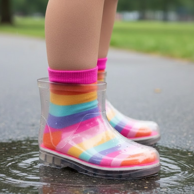 Galocha Infantil Feminina Transparente Cano Curto 19 ao 28 Bota De Chuva Para Meninas Envio Imediato