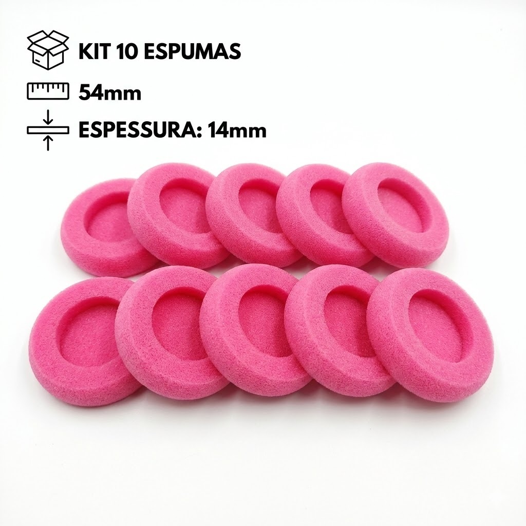 Kit 10 Espumas Headset Auricular Para Intelbras Earset Unixtron rosa