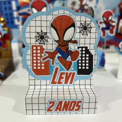 Porta bis duplo Lembrancinha Personalizados- Festa Infantil - Homem Aranha - Spidey Caixinha Bis