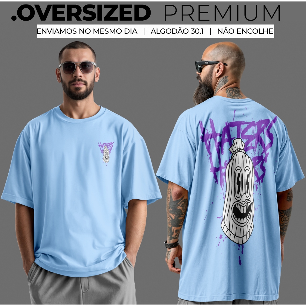 Camiseta Oversized Masculina StreetWear 100% algodão Estampadas (P ao G1)