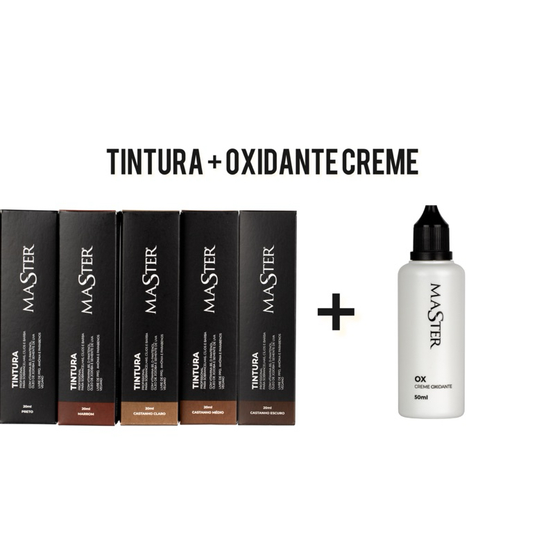 Combo Tintura Master 20 ml + Oxidante Creme 50ml para Cílios e Sobrancelhas