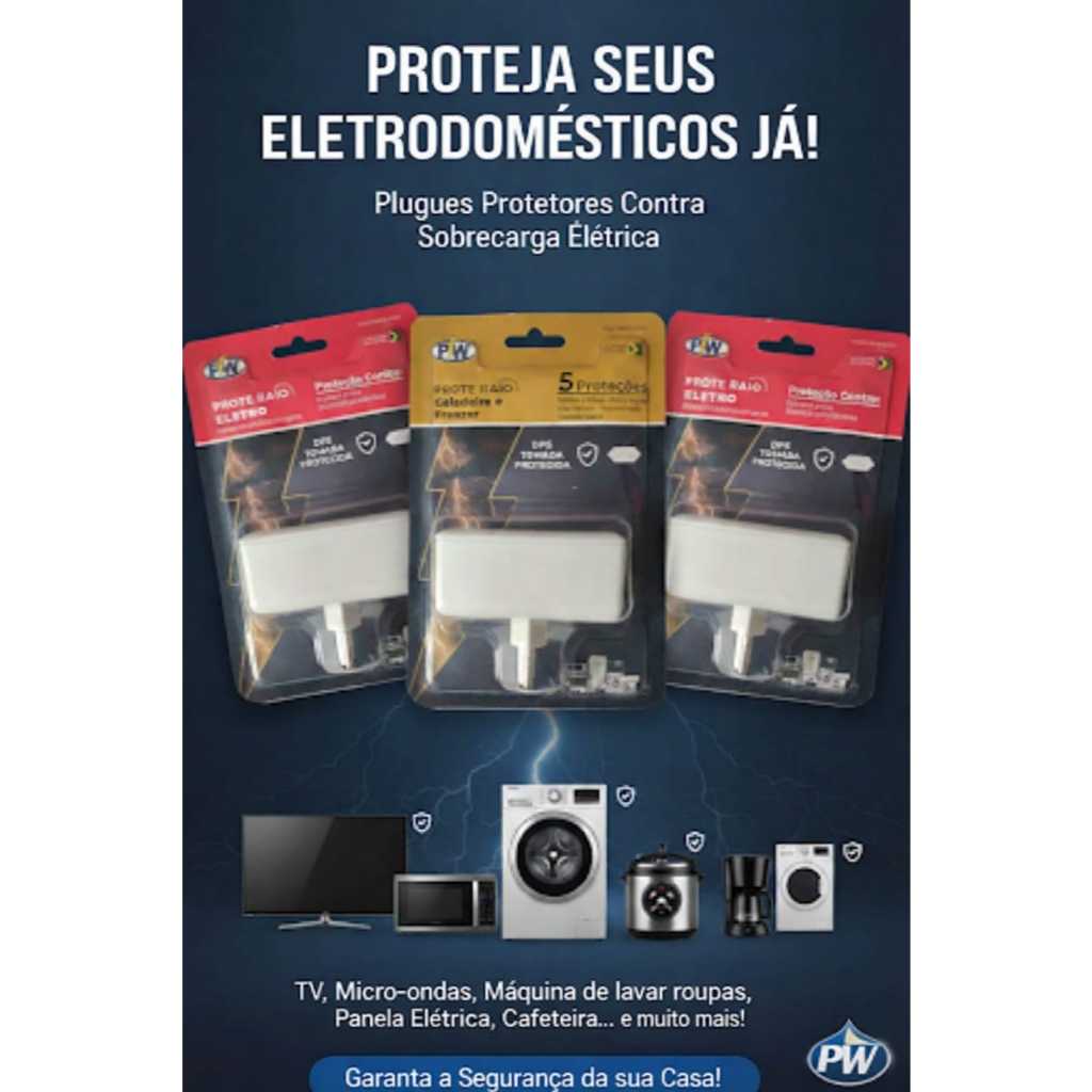 Kit Proteção De Eletrodomésticos Contra Sobrecarga Elétrica - 3 peças