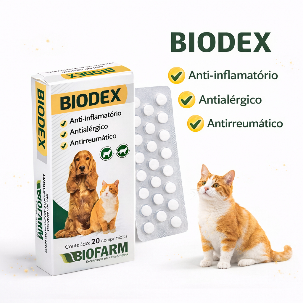 Anti-inflamatório e Antialérgico Biodex Caixa 20 Comprimidos Biofarm em Oferta na Shopee