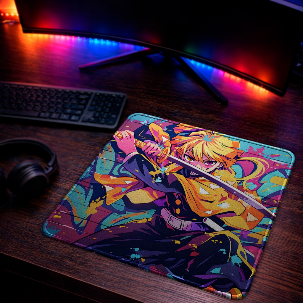Mouse Pad Gamer Oferece Conforto e Desempenho Tamanho Especial 40x40cm Tema Anime