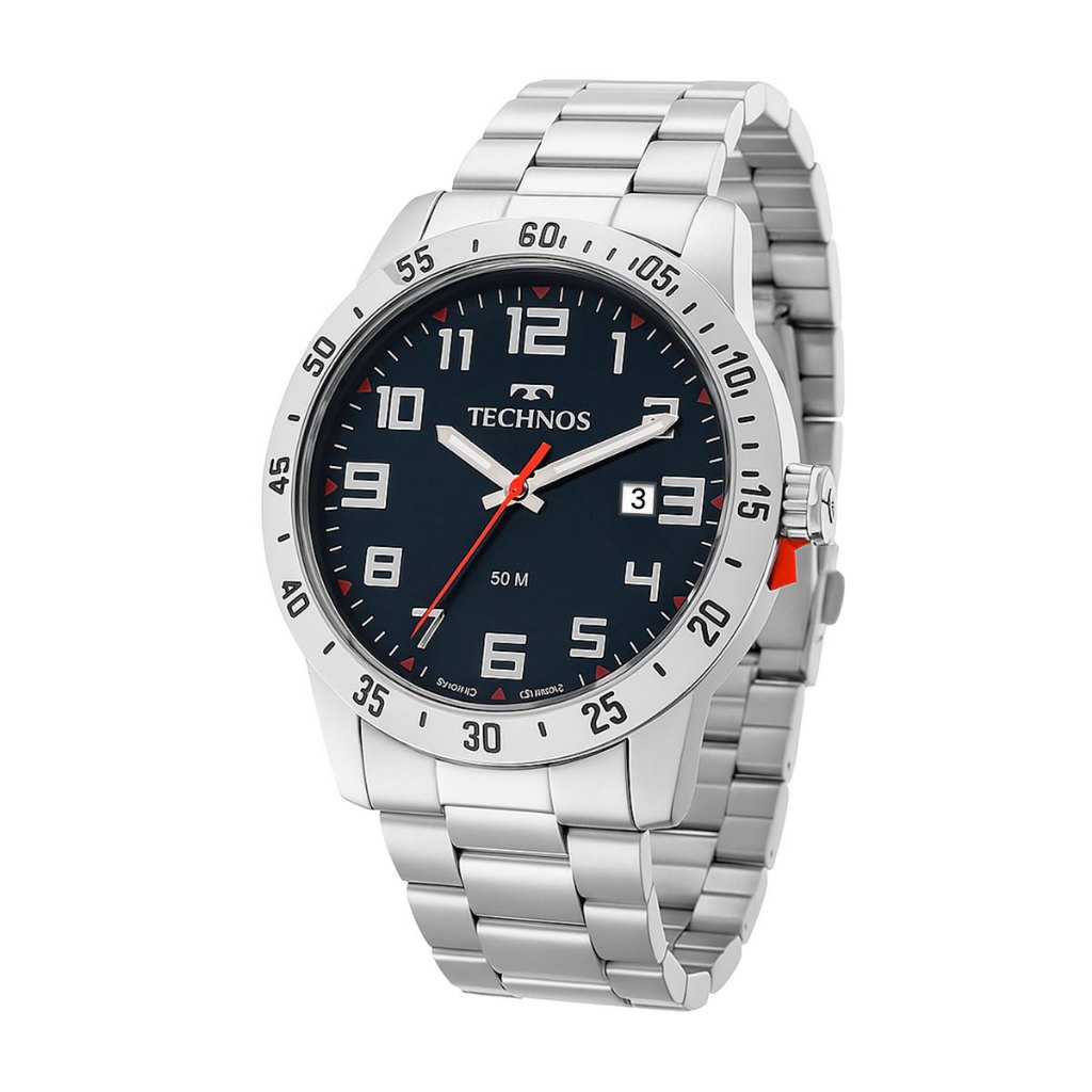 Relógio Technos Masculino Analógico Prateado Resistente à Água 2115MYI1A em Oferta na Shopee