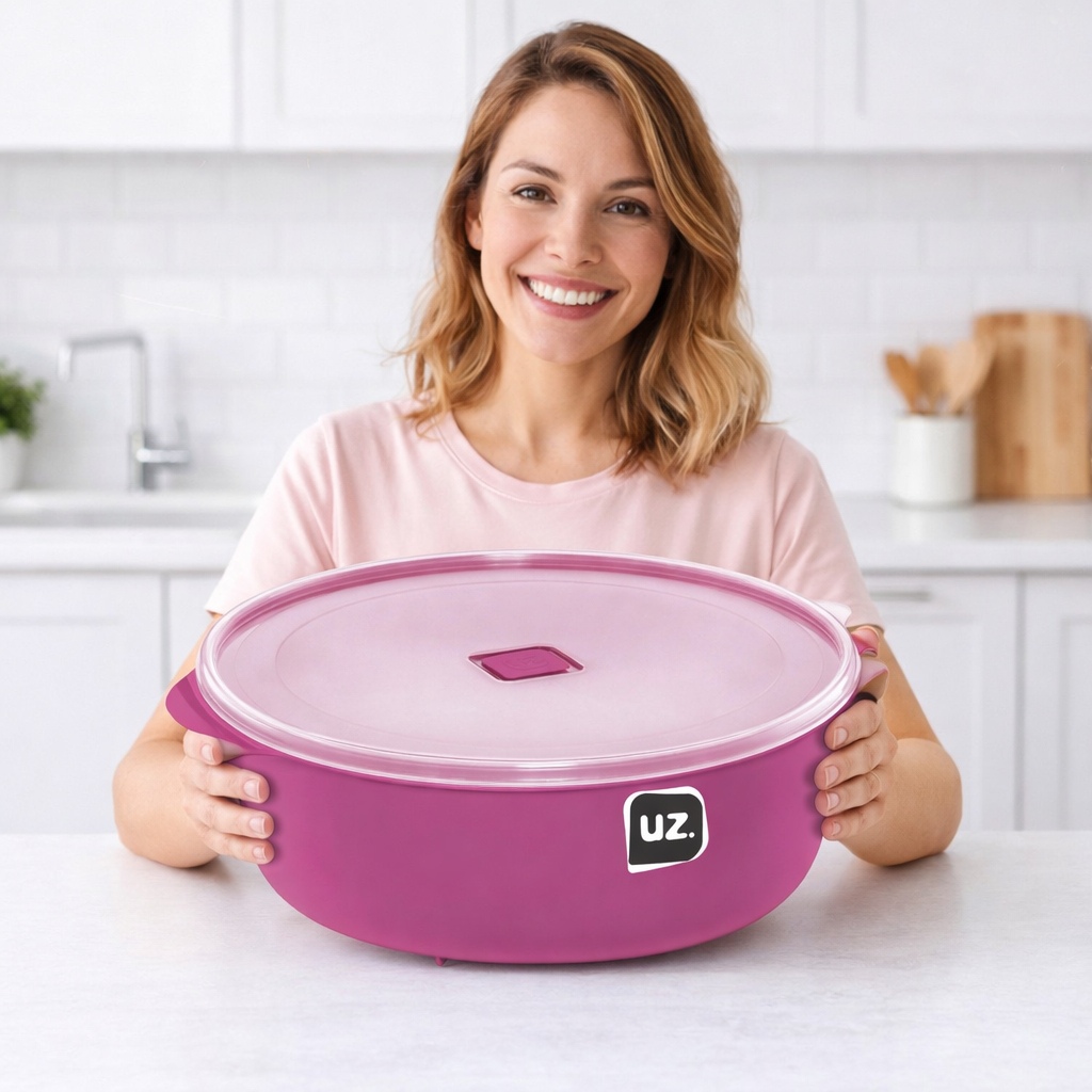 Pote Multiuso 5 Litros Premium Lilás Cozinha Geladeira Despensa Freezer Organizador Alimentos UZ Utilidades