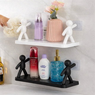 KIT 2 Prateleiras Bonequinho Adesivas – Organização e Decoração Moderna Organizador Banhe…