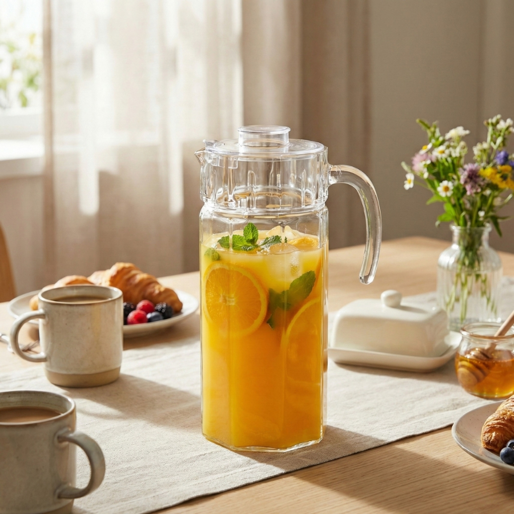 Jarra Vidro Octime Tampa Suco Água Chá Bebidas Geladeira Escritório Resistente 1,6L Ruvolo em Oferta na Shopee