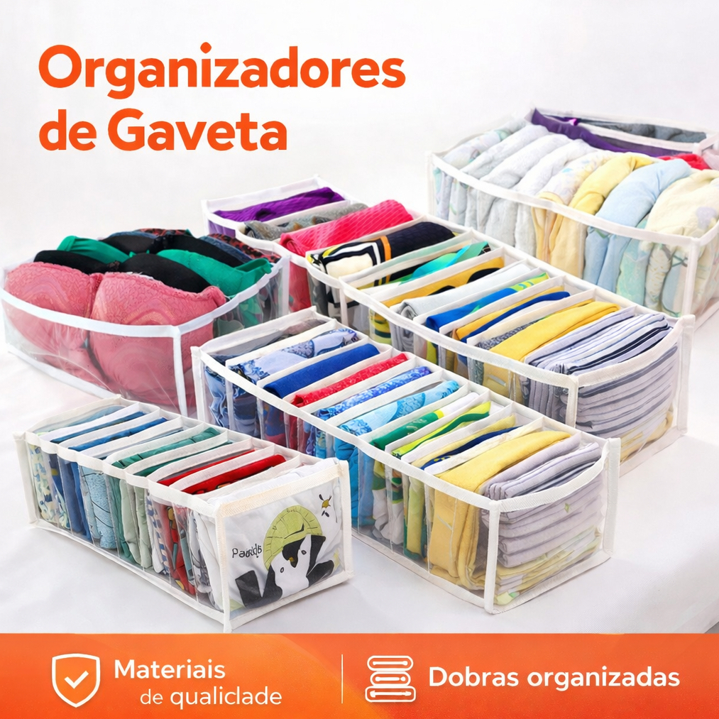 Colmeia Organizadora de gavetas baby e adulto Kit com 2/3/4 ou 5 peças P, M,G,GG – Organizamais