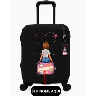 Capa de Mala Feminina Personalizada-Tecido Canelado Premium com Elastano em Oferta na Shopee