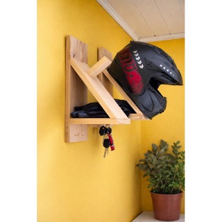 Suporte capacete de madeira, organizador de garagem, acessórios para moto, porta capacete, suporte artesanal