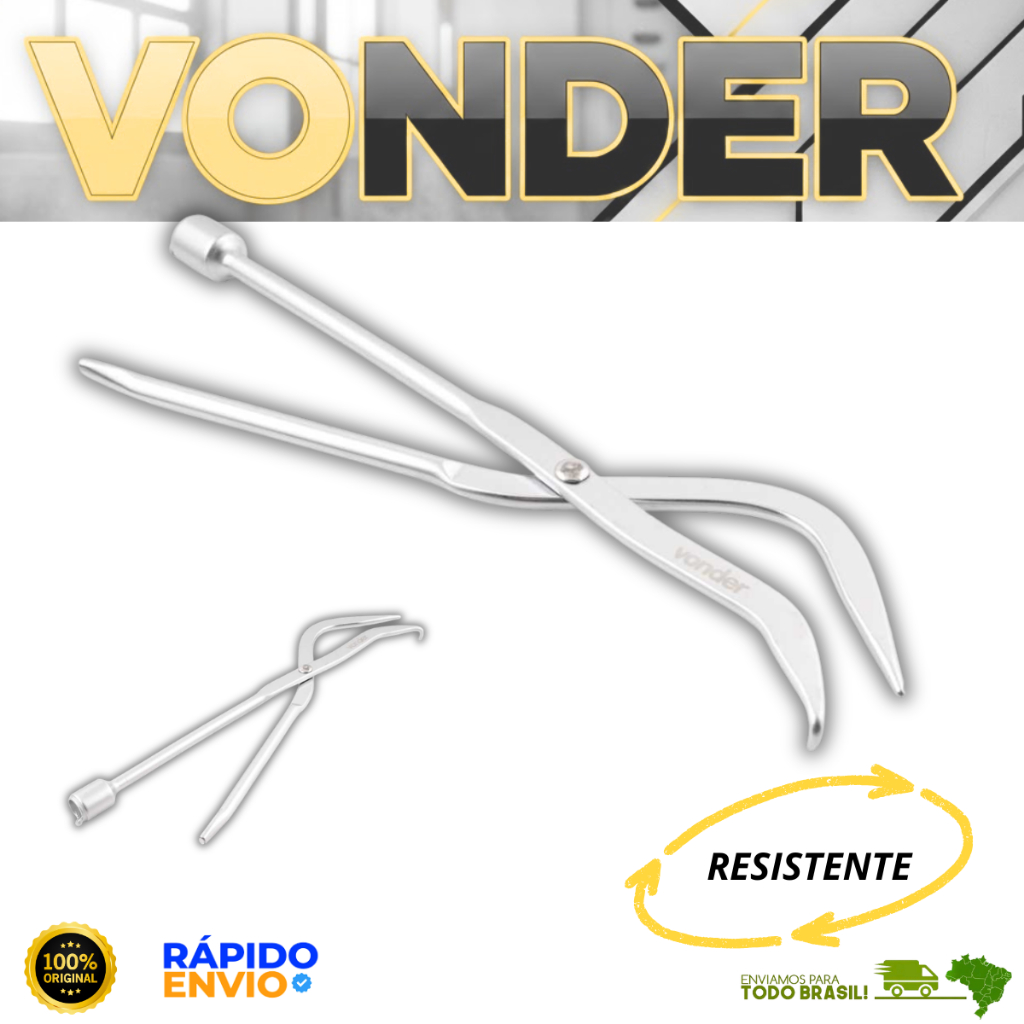 Alicate Para Freios De Tambor 300mm Remover e Instalar Molas Vonder Acabemento Cromado Oferta Top
