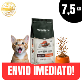 Ração para Gatos Adultos Bionatural Salmão e Aveia Super Premium 7,5kg - Envio Imediato em Oferta na Shopee