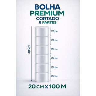 Vendendo Prático Bolha | Rolo 20cm x 100m (6 Cortes) Ideal para Embalagens e Proteção em Oferta na Shopee
