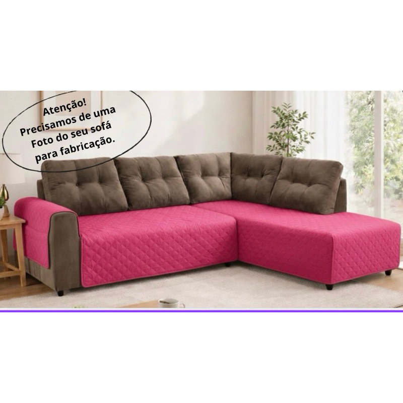 Protetor de sofá de canto 6lugares(pq somente assento (Pequeno 1.30x180 cm  Promoção em Oferta na Shopee
