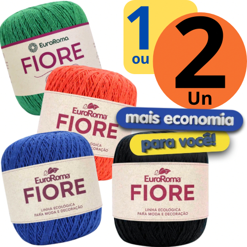 Kit Linha Fiore da Euroroma (Mesma espessura Anne) - 500m - Crochê / Vestuário / Tricô / Amigurumi 1 ou 2 unidades em Oferta na Shopee