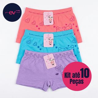 Kit até 10 Calcinhas Infantil Shortinho Macio Respirável Estampada Box Menina Presente em Oferta na Shopee