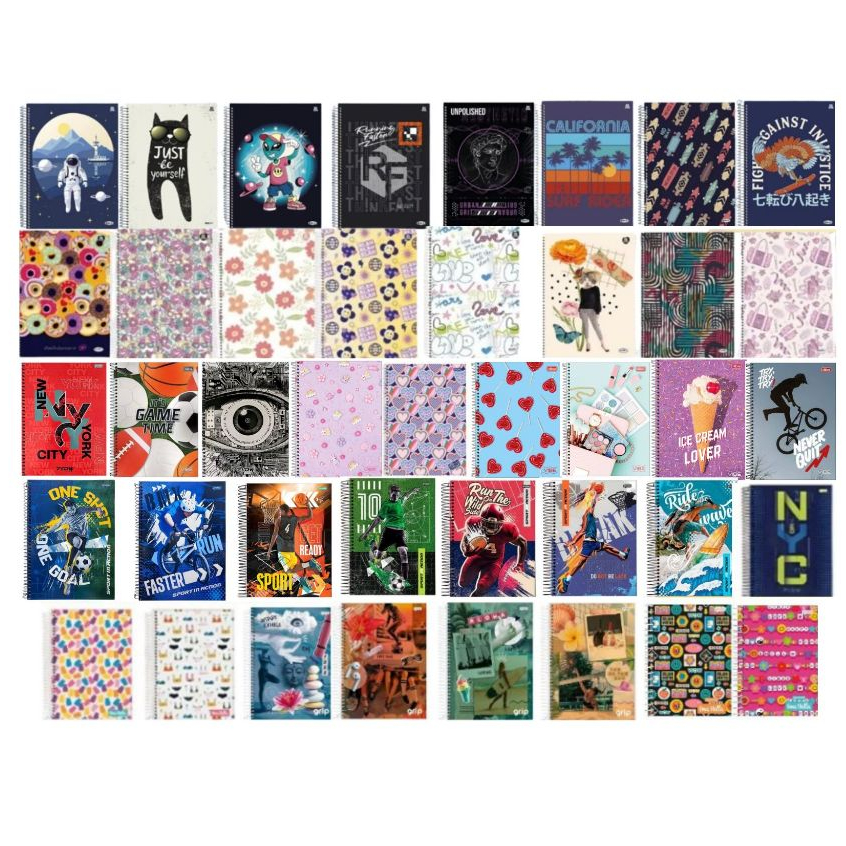 CADERNO 10 MATERIAS MASCULINO OU FEMININO em Oferta na Shopee