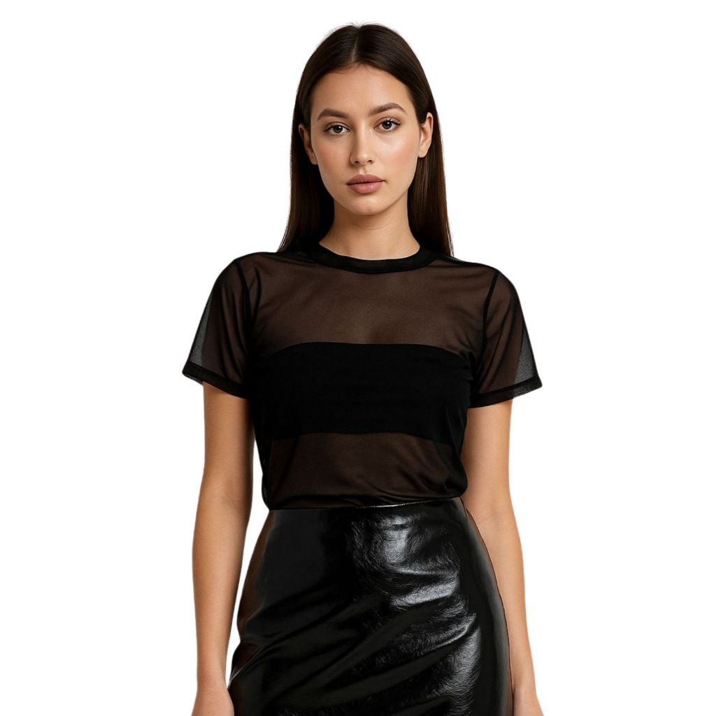 Camisetas De Tule Tendência Moda Blogueira em Oferta na Shopee