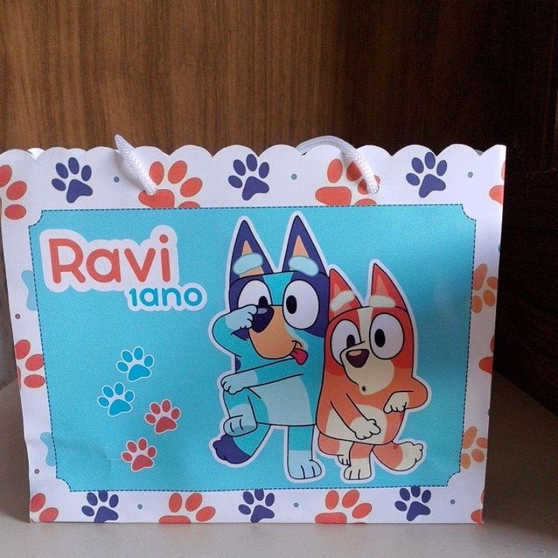 Sacolas Surpresa personalizadas para lembrancinhas ideal para aniversário - Bluey - Todos os temas - semi montadas.