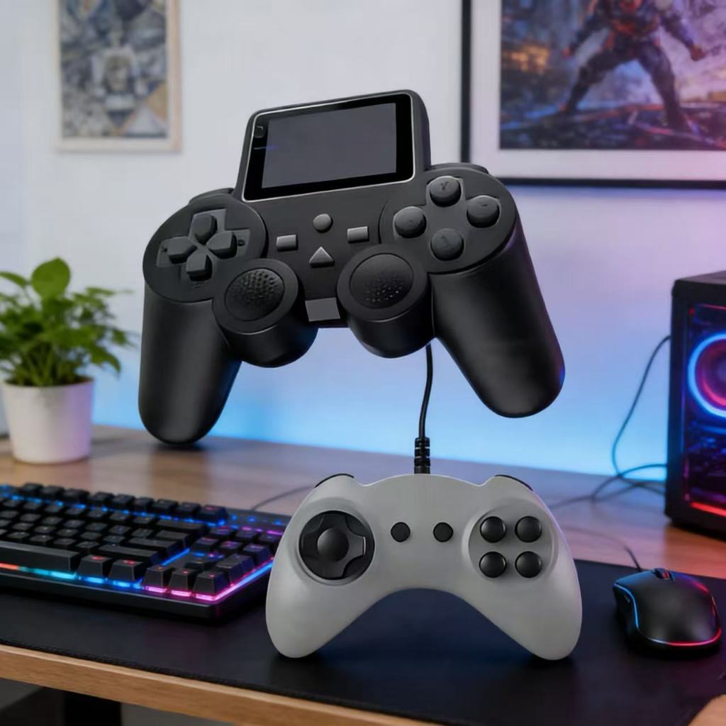 Imagem Controlador de Console de videogame Gamepad Gamer S10 portátil 520 jogo Mario tela retrô Duplos 2 controles