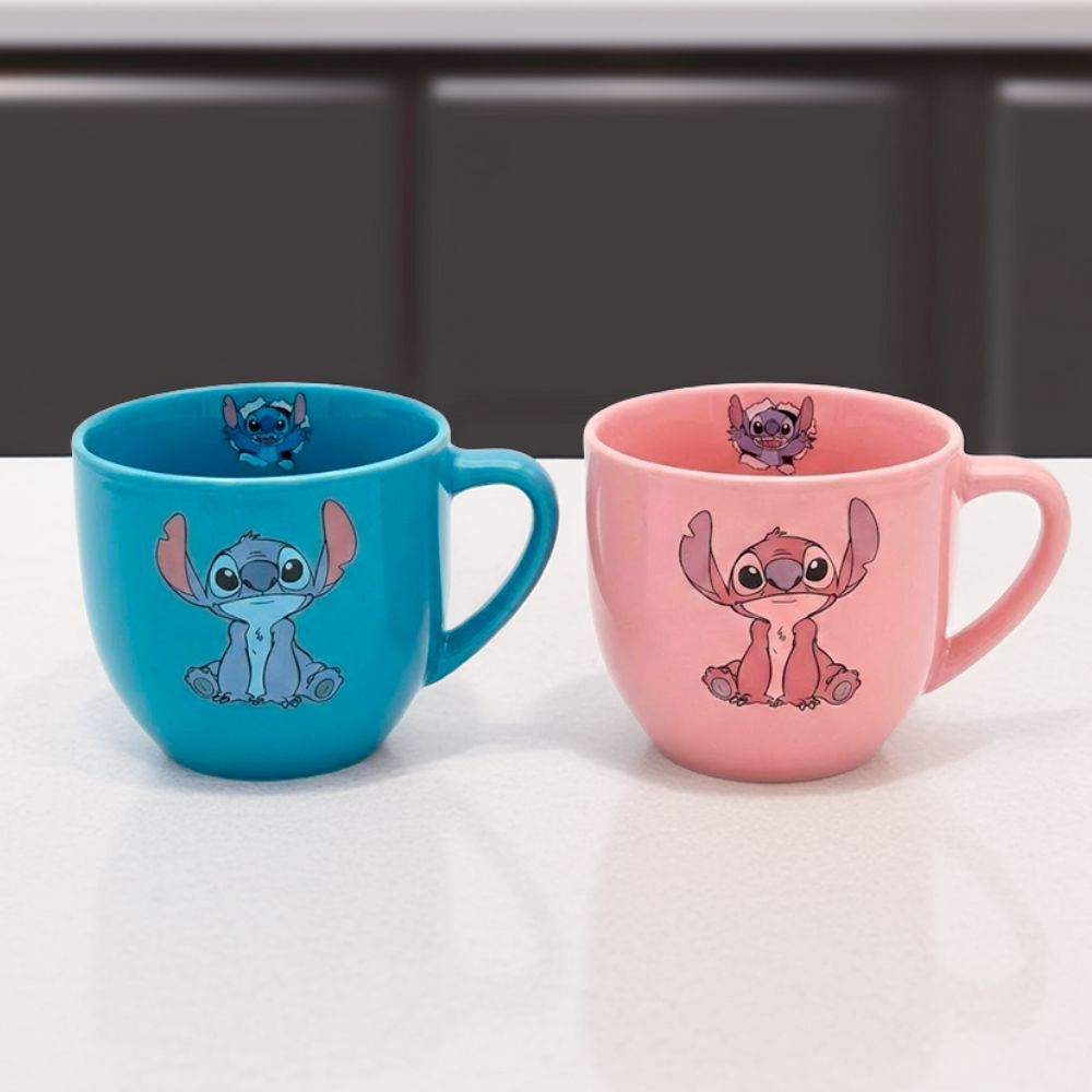 Canecas Stitch café/chá 170ml kit com 2 canecas Aventura e Diversão no Seu Café