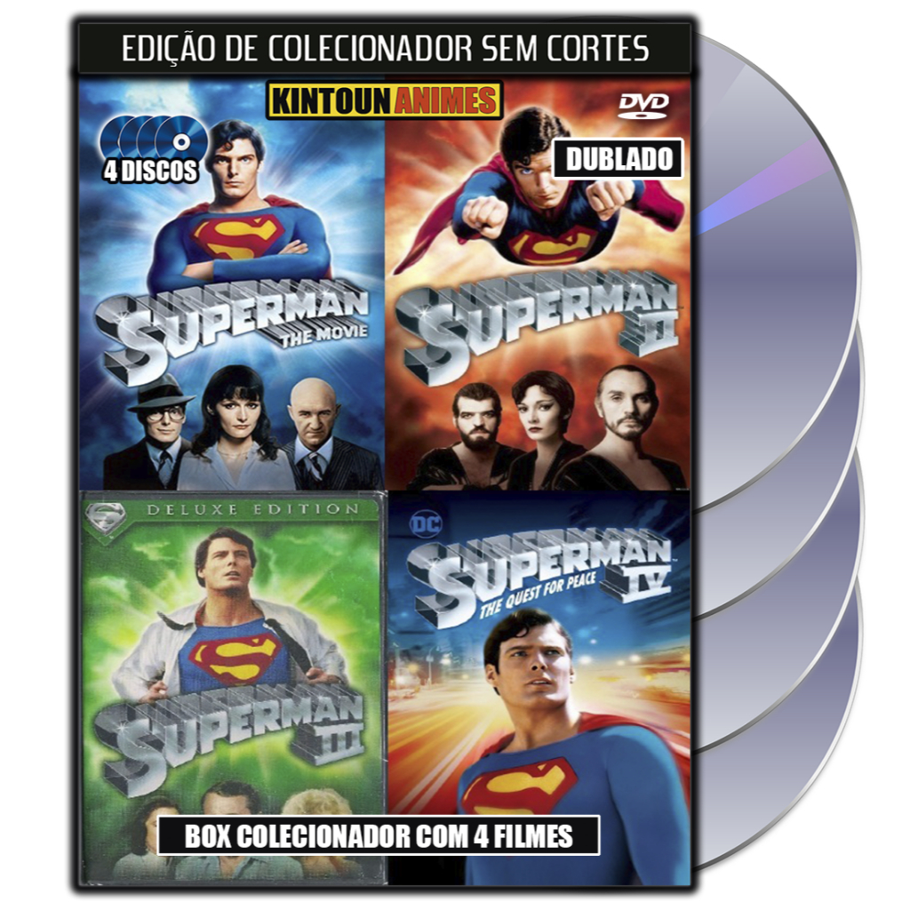 Box DVD Superman - Super Homem Coleção Completa com 4 Filmes