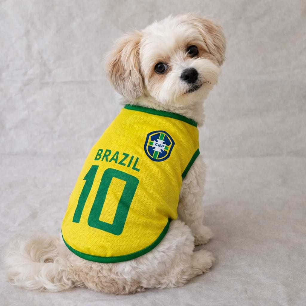 Camisa Pet Seleção do Brasil ou Baquete, nos Tamanhos P, M, G e GG Cachorro Porte Pequeno e Médio.