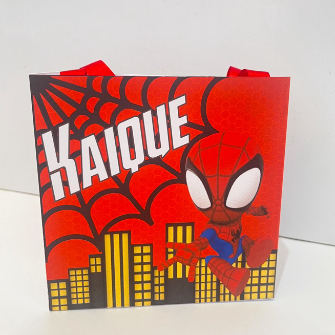 Sacolinha Personalizada Homem Aranha | Sacolinha | Lembrancinha Aniversário PEGUE E MONTE