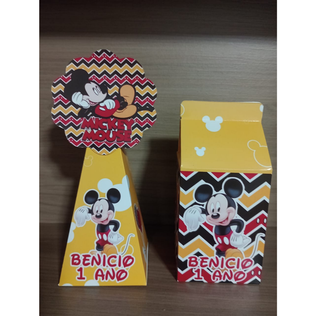 **ENVIO RÁPIDO** Kit caixinhas personalizadas Mickey / Lembrancinha festa infantil personalizado / PEGUE E MONTE