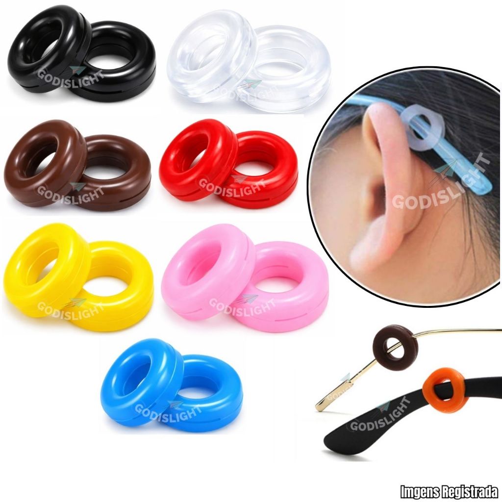 Kit 1/2/3/4/5/10 Trava Suporte De Óculos Magico Par Óculos Mais firme Não Cai Silicone Antiaderente em Oferta na Shopee