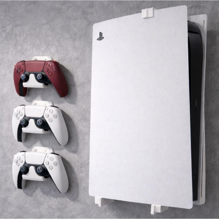 Kit Suporte de parede para PS5 Fat + Suporte para até 3 controles