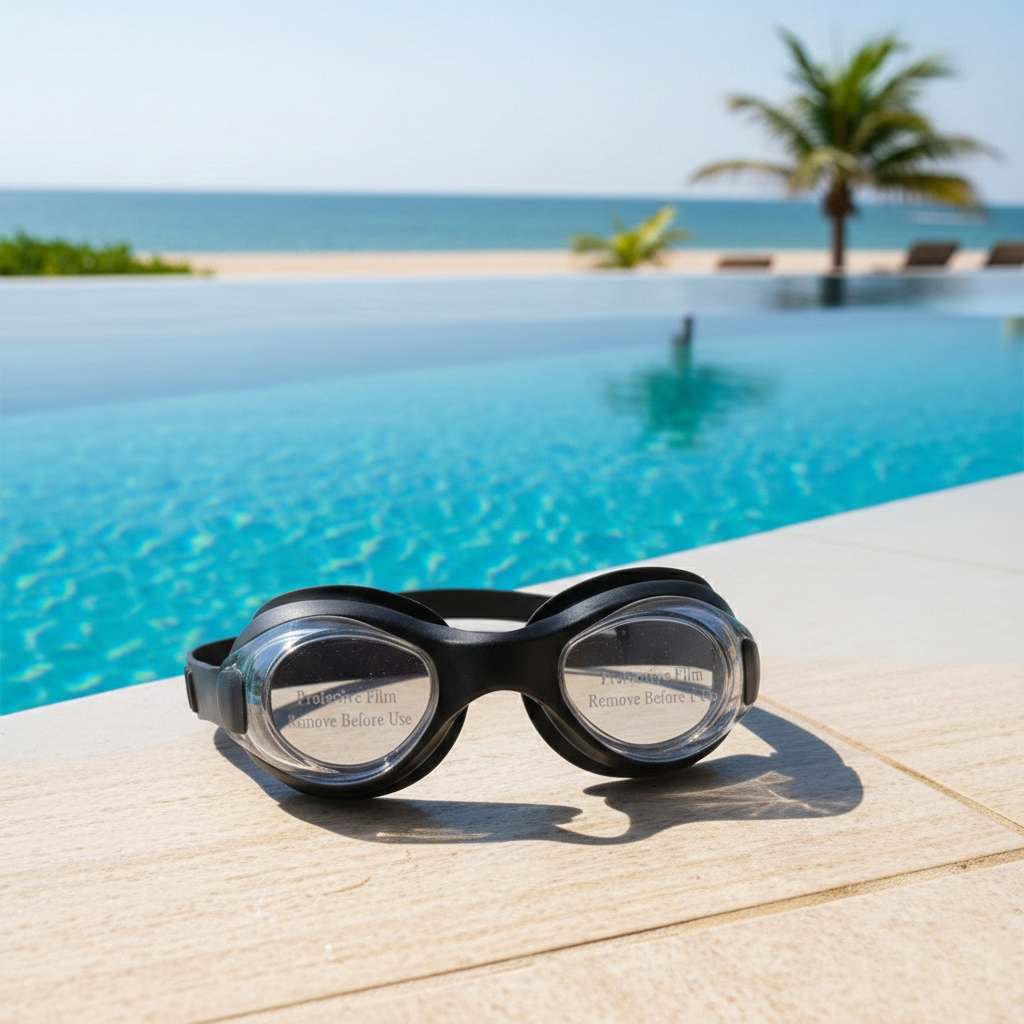 Óculos de Natação Adulto Ajustável Antiembaçante UV Preto Azul Unissex Piscina e Praia Profissional