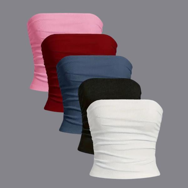 Kit com 2 Top Tube Top Feminino Tomara que Caia Suplex Modelador Slim Fit em Oferta na Shopee