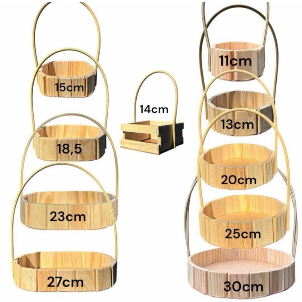 Kit 10 Cesta Fraldeira TAMANHOS VARIADOS  madeira para montar kits, presentes, lembrancinhas, decoração