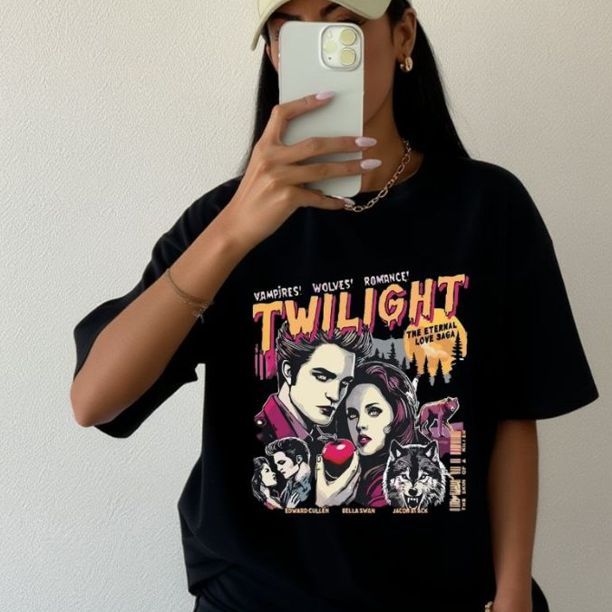 Camiseta 100% Algodão Blusa Over Crepusculo Edward Jacob Personagens Lançamento Filme Cinema 2026 em Oferta na Shopee
