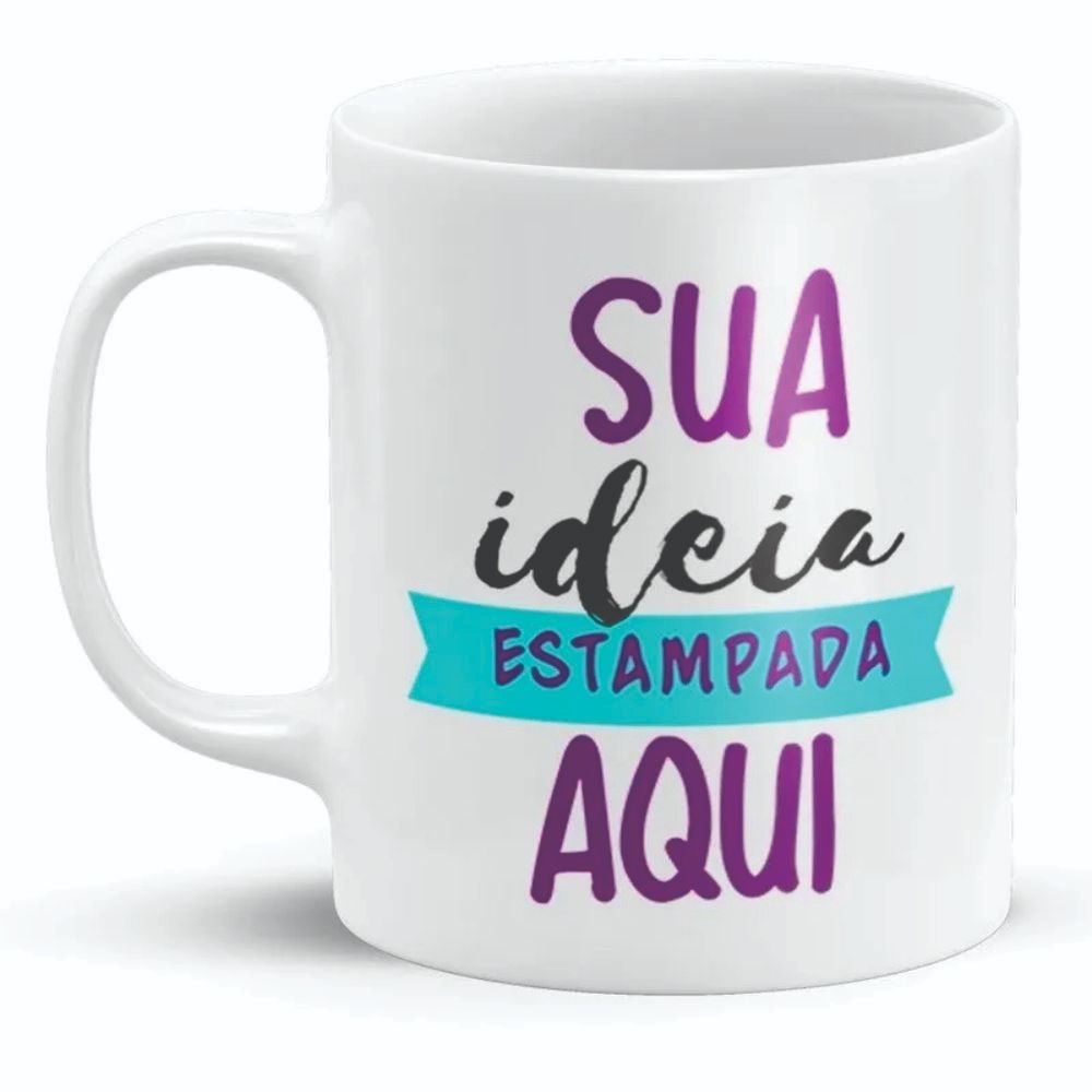 Caneca Personalizada Com Sua Logo Ideia Imagem Cerâmica Branca - 325ml