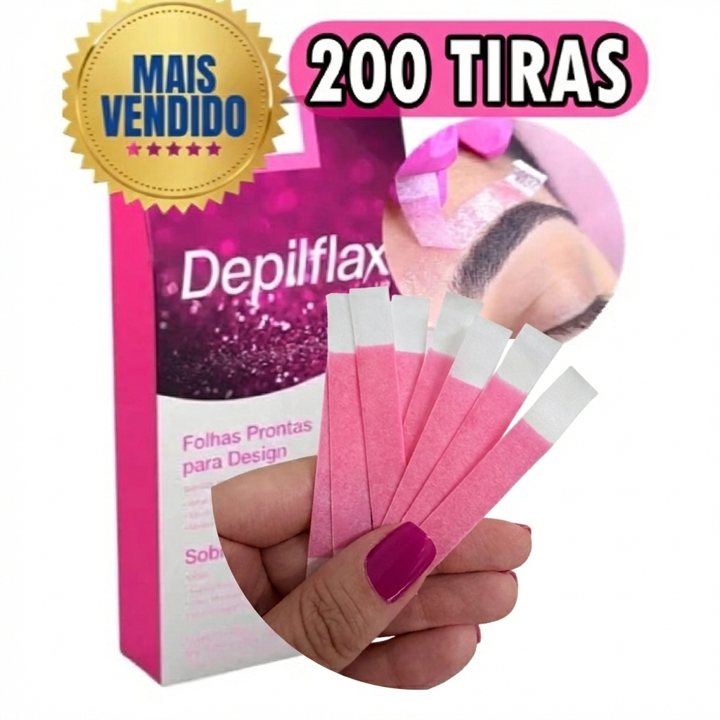 Kit 200 Tiras de Cera para Sobrancelhas e Buço Depilflax | Depilação Rápida e Precisa | Frete Grátis em Oferta na Shopee