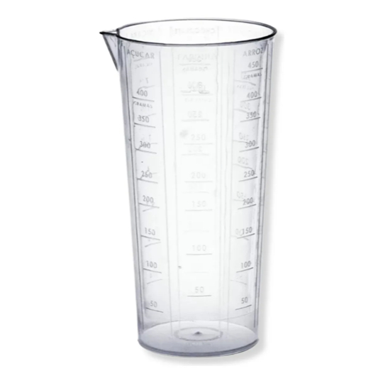 Copo Medidor 500ml Plásticos Mb Transparente Polipropileno BPA Free com Marcações para Líquido Semolina Chocolate Xícara