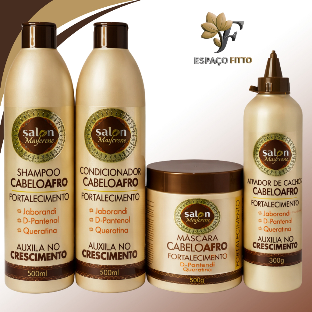 Kit Cabelo Afro Salon Maycrene com Ativador de Cachos salon
