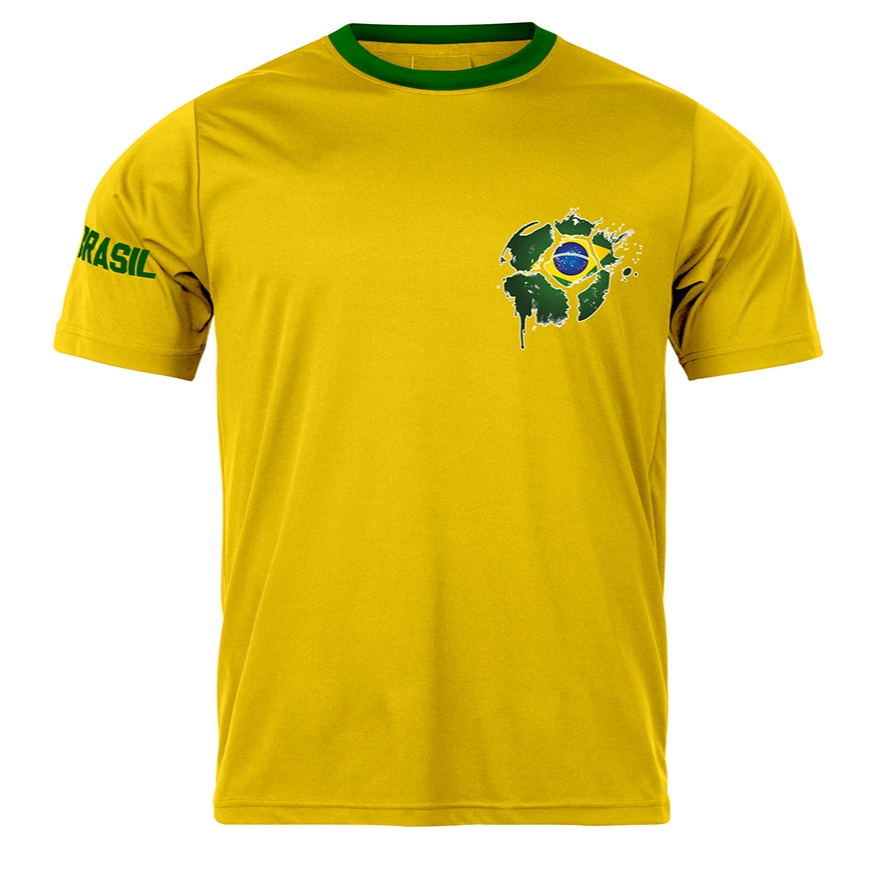 Camisa Masculina Infantil Kids Algodão Camiseta Futebol Torcida Brasil Copa do Mundo 2026