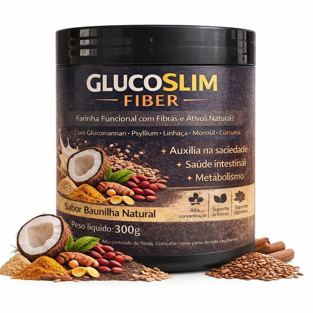 GlucoSlim Fiber 300g |Intestino | Controle da Fome e  Emagrecimento - Psyllium Glucomannan e Morosil