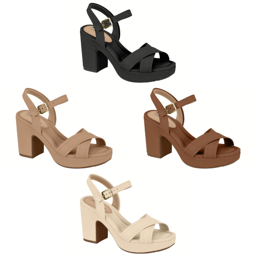 Sandália Feminina Modare Ultraconforto Meia Pata Salto Bloco 7203.110 em Oferta na Shopee